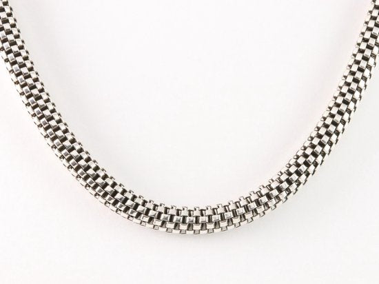 Zware ronde gevlochten zilveren ketting afbeelding 4