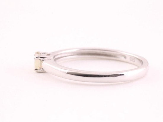 Fijne hoogglans zilveren ring met Ethiopische opaal afbeelding 2