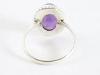 Bewerkte ovale zilveren ring met amethist afbeelding 3
