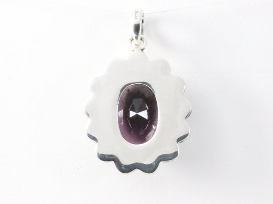 Bewerkte zilveren hanger met amethist afbeelding 3