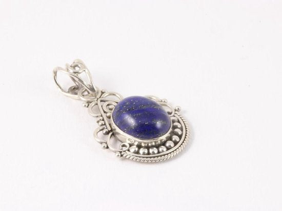 Opengewerkte zilveren hanger met lapis lazuli afbeelding 2