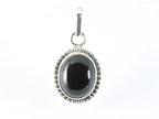 Fijne bewerkte ovale zilveren hanger met onyx afbeelding 4