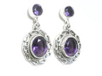 Bewerkte zilveren oorstekers met amethist afbeelding 2