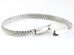 Gevlochten zilveren armband met kliksluiting afbeelding 4