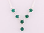 Fijne zilveren ketting met groene onyx afbeelding 6