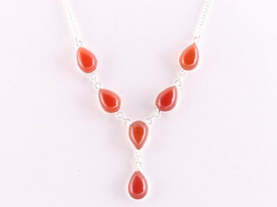 Zilveren ketting met carneool afbeelding 6