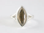 Hoogglans zilveren ring met rookkwarts afbeelding 4