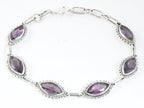 Bewerkte zilveren armband met amethist afbeelding 1