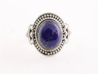 Bewerkte zilveren ring met lapis lazuli afbeelding 4