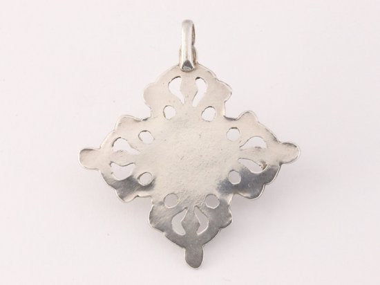 Traditionele zilveren dubbele vajra hanger met amethist afbeelding 3