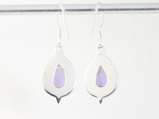 Bewerkte zilveren oorbellen met amethist afbeelding 3