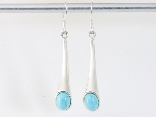 Zilveren oorbellen met turkoois afbeelding 3