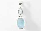 Zilveren hanger met aquamarijn en blauwe topaas afbeelding 3