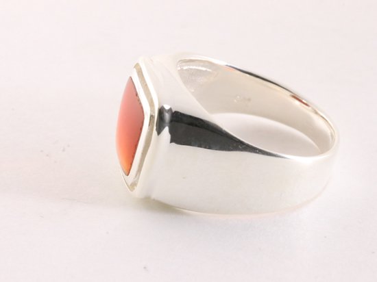 Zilveren zegelring met carneool afbeelding 2