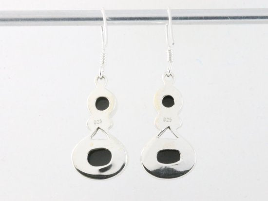 Zilveren oorbellen met onyx afbeelding 3