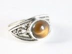 Opengewerkte zilveren ring met tijgeroog afbeelding 1