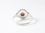 Fijne bewerkte zilveren ring met granaat afbeelding 3