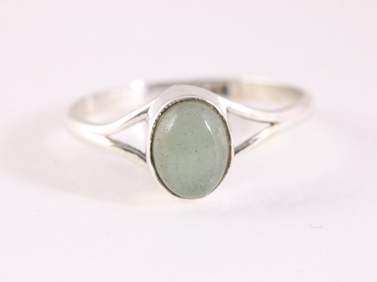 Fijne zilveren ring met groene aventurijn afbeelding 4