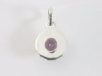 Fijne bewerkte ronde zilveren hanger met amethist afbeelding 3
