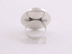Grote ovale zilveren ring met blauwe turkoois afbeelding 3