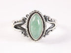 Fijne bewerkte zilveren ring met groene aventurijn afbeelding 4