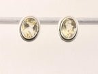 Fijne ovale zilveren oorstekers met citrien afbeelding 1