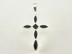Zilveren kruishanger met onyx afbeelding 1