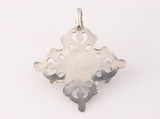 Traditionele zilveren dubbele vajra hanger met amethist afbeelding 2