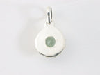 Fijne bewerkte ronde zilveren hanger met groene amethist afbeelding 3