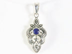 Bewerkte zilveren hanger met lapis lazuli afbeelding 4