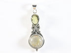 Bewerkte zilveren hanger met gouden rutielkwarts en citrien afbeelding 4