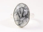 Ovale zilveren ring met pinoliet afbeelding 4