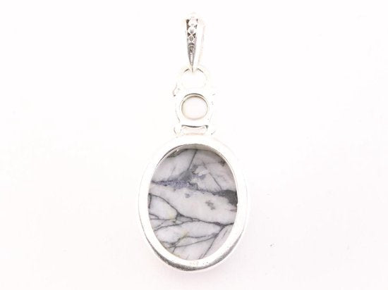 Zilveren hanger met pinoliet en zoetwater parel afbeelding 3