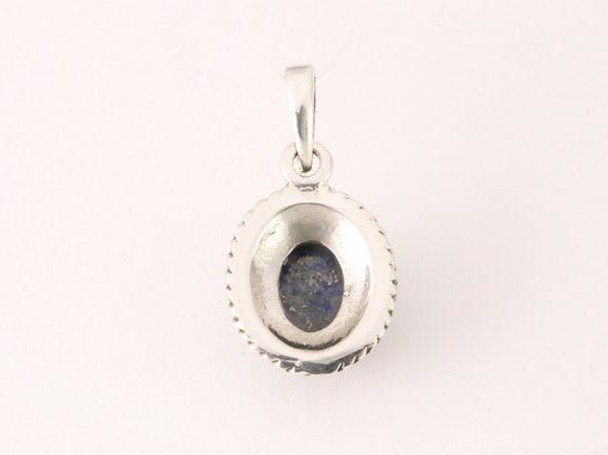 Fijne bewerkte zilveren hanger met lapis lazuli afbeelding 3