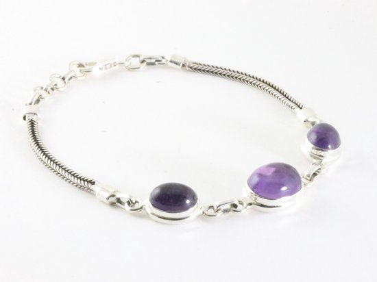 Zilveren armband met amethist afbeelding 2