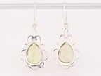 Opengewerkte zilveren oorbellen met lemonkwarts afbeelding 3