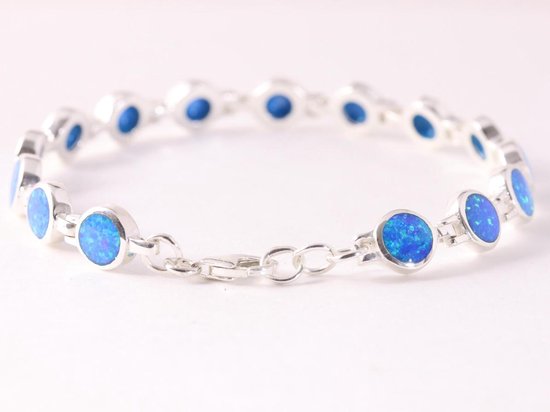 Hoogglans zilveren armband met Australische opaal afbeelding 2