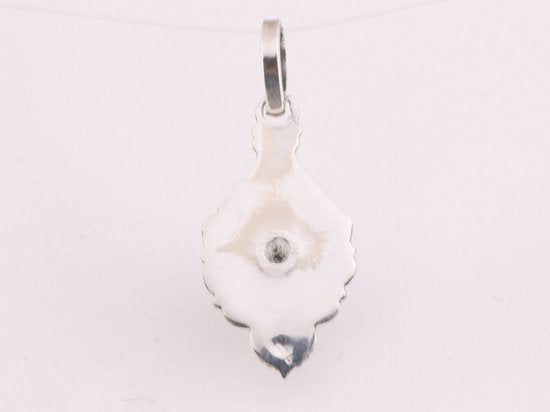 Bewerkte zilveren hanger met regenboog maansteen afbeelding 3