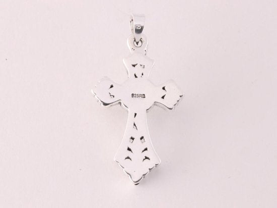 Fijne bewerkte zilveren kruishanger afbeelding 3