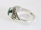 Bewerkte zilveren ring met malachiet afbeelding 2
