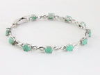Zilveren tennisarmband met smaragd afbeelding 2