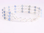 Brede zilveren schakelarmband met blauwe opaal afbeelding 3