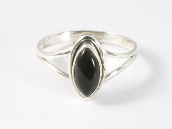 Fijne zilveren ring met onyx afbeelding 4