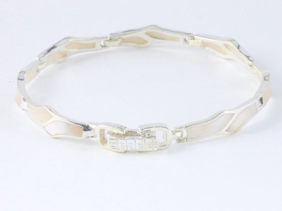 Hoogglans zilveren tennisarmband met tanzaniet afbeelding 2