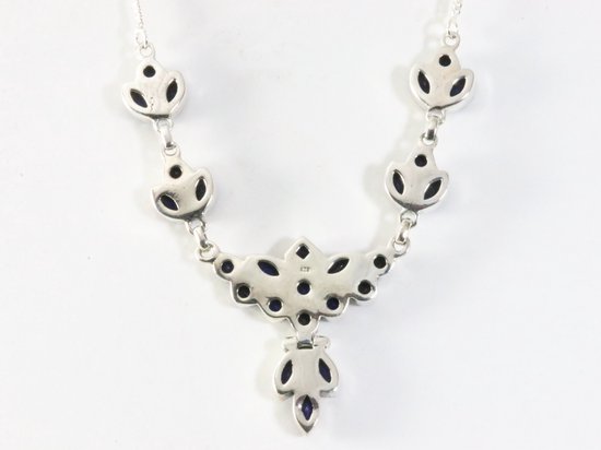 Zilveren collier met lapis lazuli stenen afbeelding 3