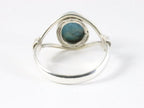 Opengewerkte zilveren ring met blauwe apatiet afbeelding 3