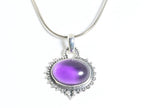 Bewerkte zilveren hanger met amethist aan ketting afbeelding 4