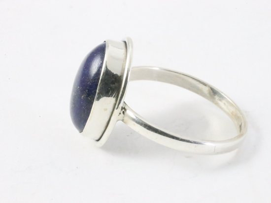 Ovale zilveren ring met lapis lazuli afbeelding 2