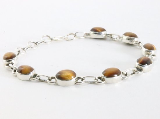 Zilveren armband met tijgeroog afbeelding 2