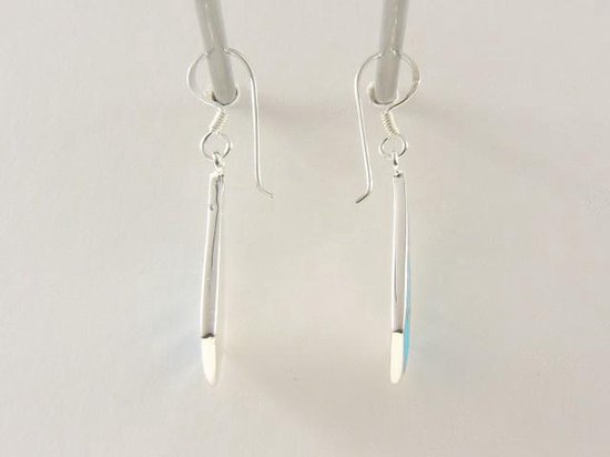 Zilveren oorbellen met blauwe turkoois afbeelding 4